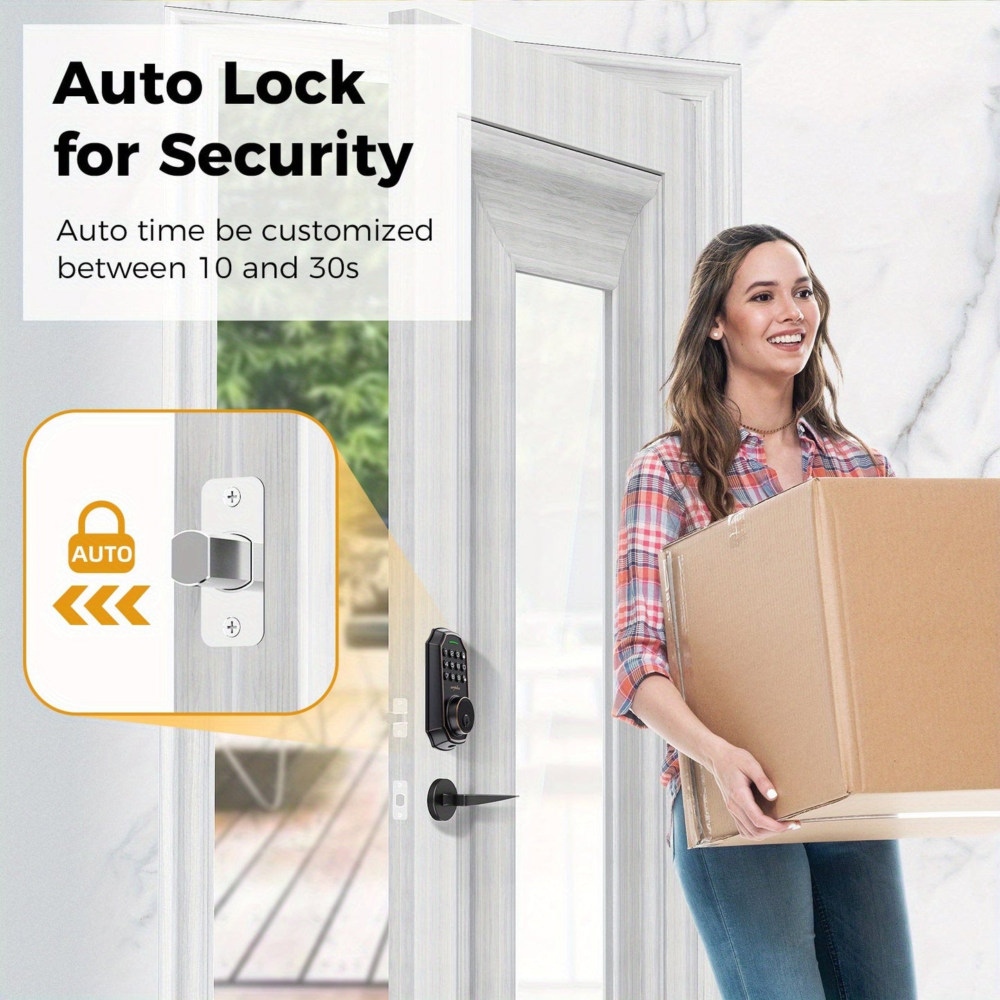 2 Door Knob Smart Keypad Door Lock Set – 100-Code Keyless Entry with Anti-Peeking Password, Auto Lock, Easy Installation – Front Door Security Solution with Deadbolt
