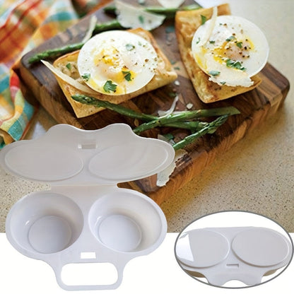 Easy-Clean Microwave Egg Poacher - Durable PP Round Egg Steamer for Perfectly Cooked Eggs - Essential Kitchen Gadget