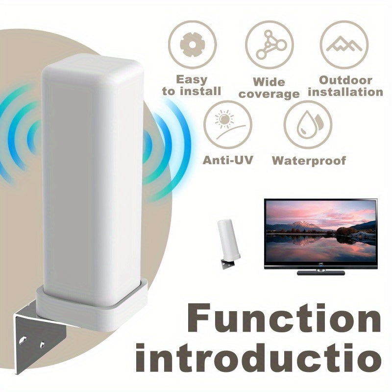 Outdoor TV Antenna 4K Digital HD with 35DBI Signal Booster – Built-in Amplifier, 6000 Miles Range, 1080p HD, Frequency 470-862 MHz