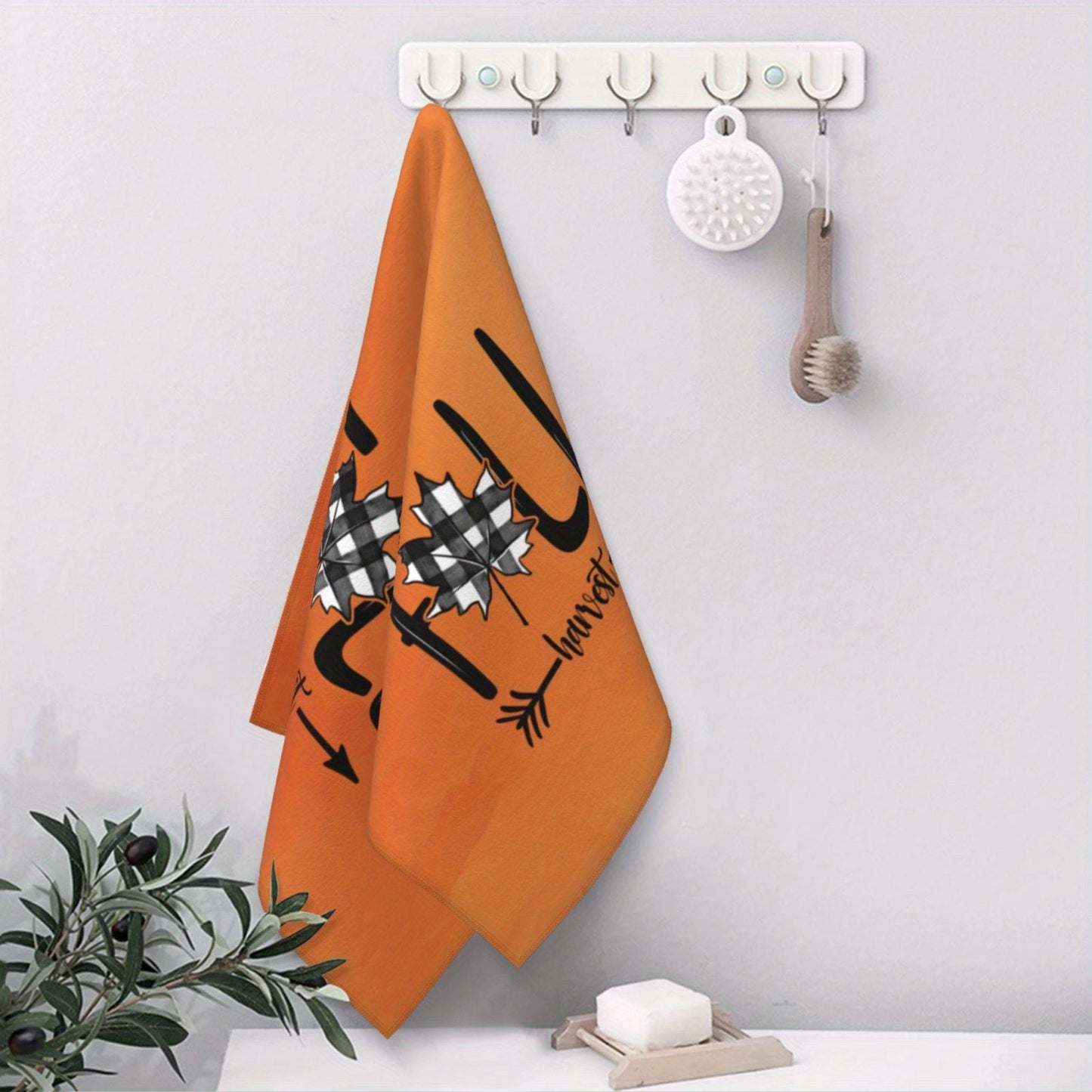 Ultra-Soft Microfiber Kitchen Towels (2/4pcs) – Autumn Harvest and Thanksgiving Themes – Buffalo Plaid and Pumpkins – 18x26” – Perfect for Hand or Dishwashing, Fall Home and Bathroom Decor