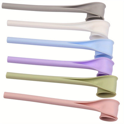 6pcs Premium Silicone Straws – Reusable, BPA-Free, Washable, Foldable with Snap Open Design, Hot and Cold Compatible, Portable for Kitchen Supplies, Mixed Color