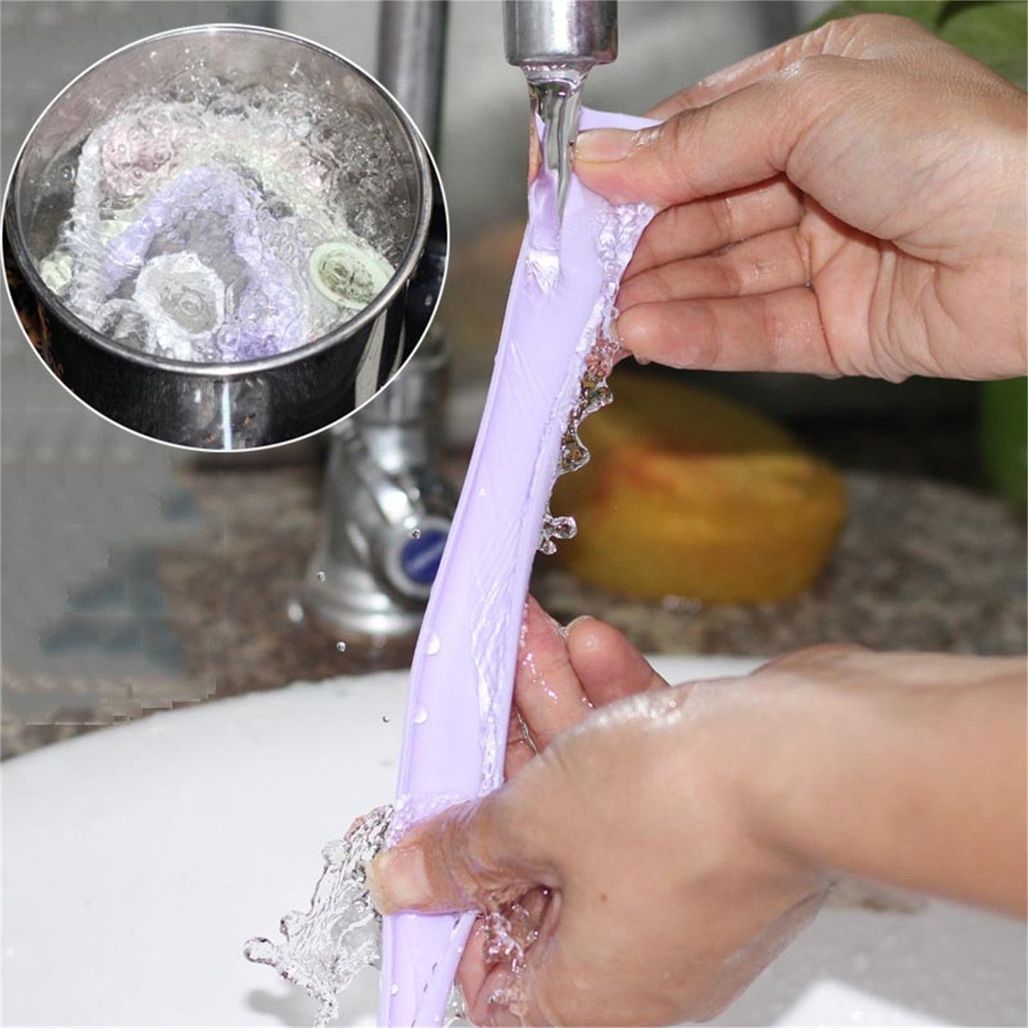 6pcs Premium Silicone Straws – Reusable, BPA-Free, Washable, Foldable with Snap Open Design, Hot and Cold Compatible, Portable for Kitchen Supplies, Mixed Color
