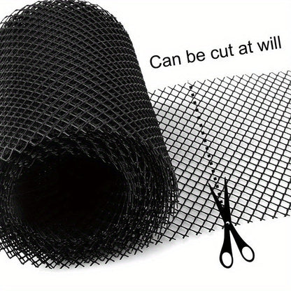 Easy-Install Gutter Guard Mesh – UV-Resistant, Bird & Leaf Proof, 5.91"x236" with Fixing Hooks for Eaves & Garden Protection