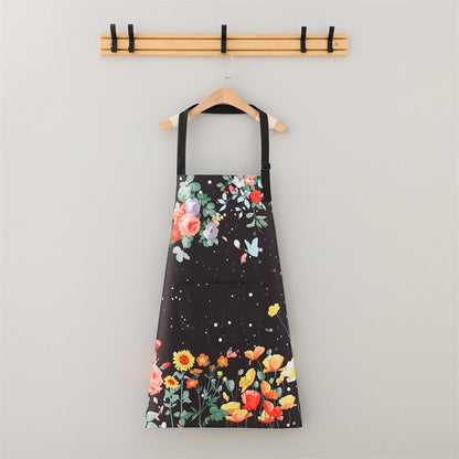 Butterfly Print Waterproof and Oil-Resistant Apron - Durable Polyester Apron for Cooking and Gardening, 1PC