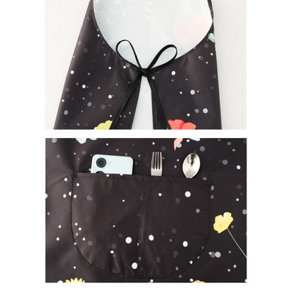 Butterfly Print Waterproof and Oil-Resistant Apron - Durable Polyester Apron for Cooking and Gardening, 1PC