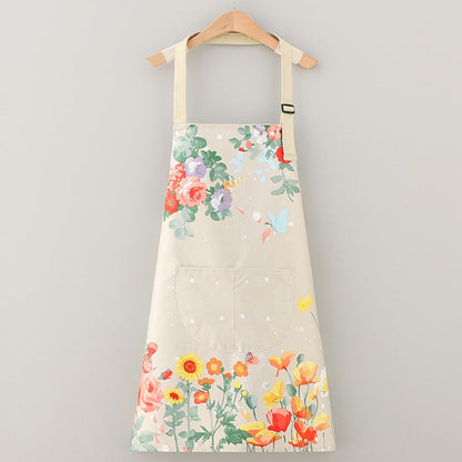 Butterfly Print Waterproof and Oil-Resistant Apron - Durable Polyester Apron for Cooking and Gardening, 1PC