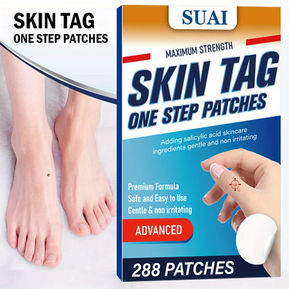 288-Count Maximum Strength Skin Tag Cover Patches - Salicylic Acid, Tea Tree, Calendula, Cica, Castor and Argan Oil Formula - Gentle Care for Warts, Moles, Corns - Easy Application, Safe for Sensitive Skin