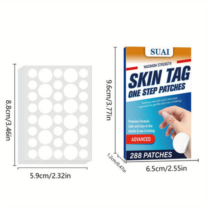 288-Count Maximum Strength Skin Tag Cover Patches - Salicylic Acid, Tea Tree, Calendula, Cica, Castor and Argan Oil Formula - Gentle Care for Warts, Moles, Corns - Easy Application, Safe for Sensitive Skin