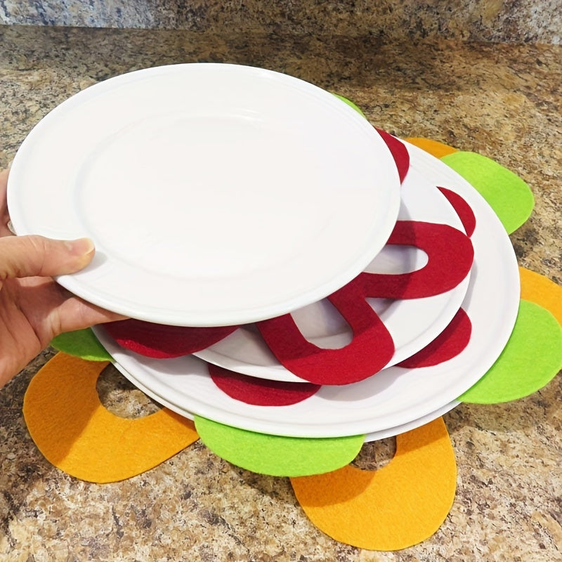 6 Pack Premium Red Pot and Pan Protectors - Non-Slip Heat Insulation Mats for Cookware and Table Protection