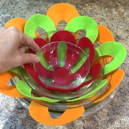 6 Pack Premium Red Pot and Pan Protectors - Non-Slip Heat Insulation Mats for Cookware and Table Protection