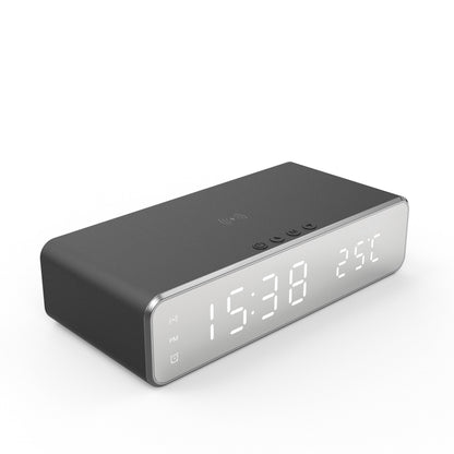 Fast-Charging Dock Station with Alarm, LED Thermometer, and Earphone Holder – Compatible with iPhone and Samsung