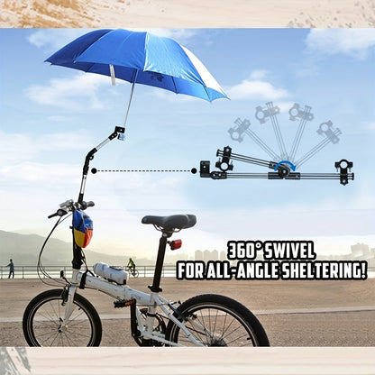 180° Adjustable Umbrella Holder – Universal for Bike, Stroller, Wheelchair and Outdoor Accessories