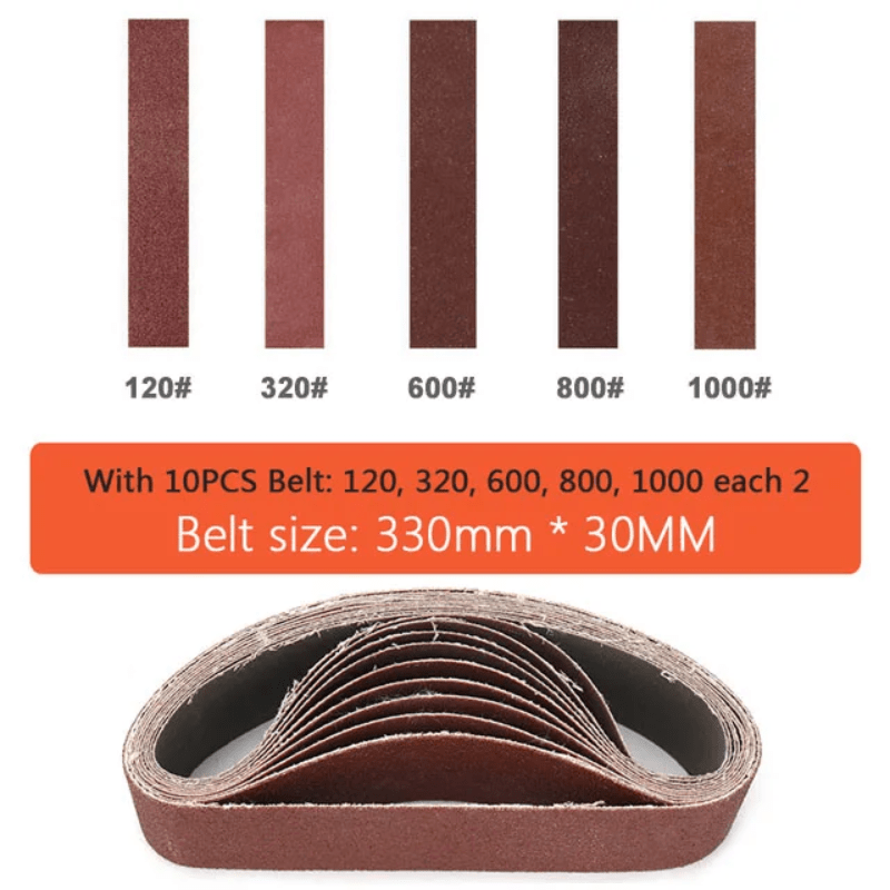 Electric Mini Belt Sander - DIY Multifunctional Polishing Grinding Machine, Adjustable 7-Speed Control, Plug Powered 110-240V, Includes Case, No Battery Needed