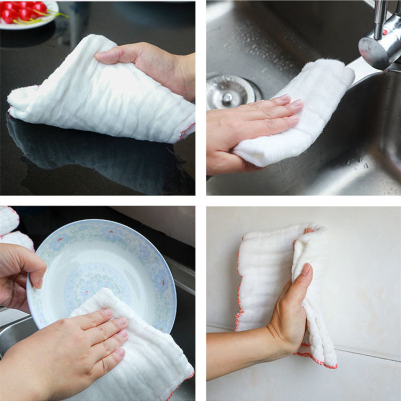 8pcs Non-Stick Oil Kitchen Towels - Durable Cotton Mesh Dishcloths for Efficient Cleaning
