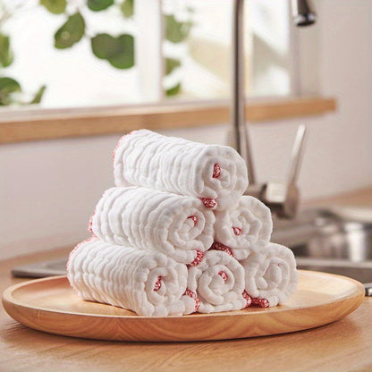 8pcs Non-Stick Oil Kitchen Towels - Durable Cotton Mesh Dishcloths for Efficient Cleaning