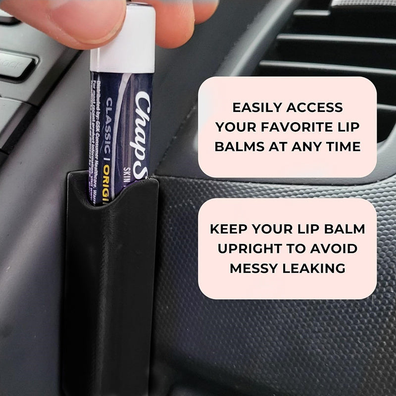 Sleek Car Lip Balm Holder – Durable Plastic – Ideal for Women's Vehicle Interior Accessories