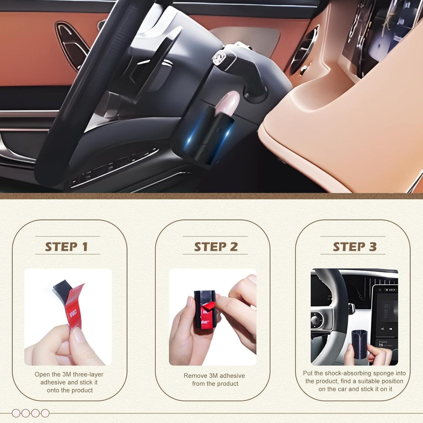 Sleek Car Lip Balm Holder – Durable Plastic – Ideal for Women's Vehicle Interior Accessories