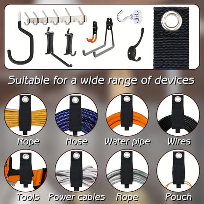 3pcs Hook and Loop Cord Organizer Straps - Versatile Cable Wraps for Home, RV and Garage Storage
