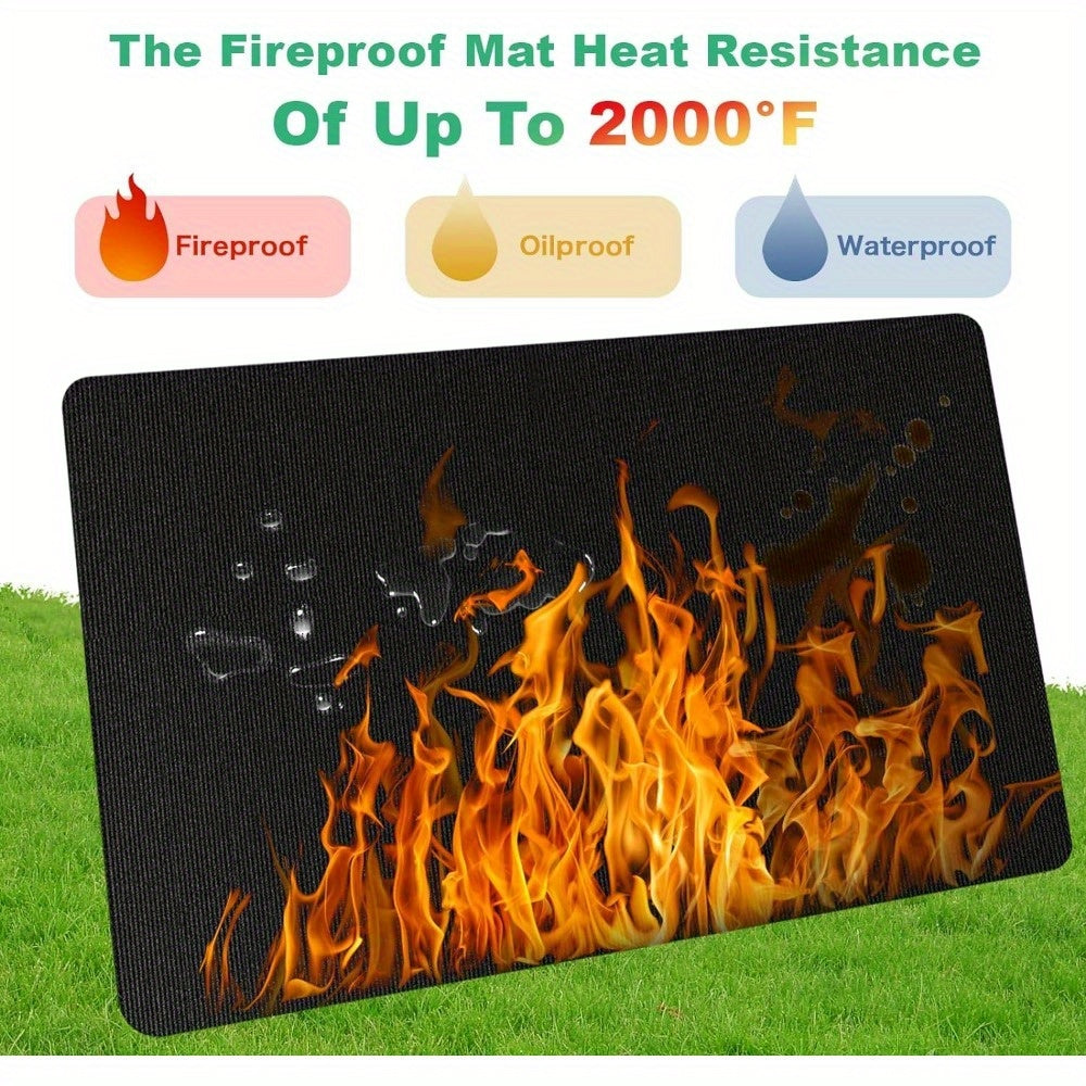 Under Grill Mats for Outdoor Grilling - Double-Sided Fireproof BBQ Mat, Reusable Waterproof and Oil-Proof Floor Pads, Protector for Decks and Patios
