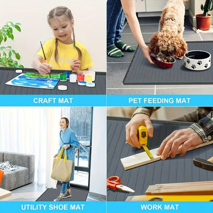 Durable Silicone Under-Sink Mat - Waterproof Drip Tray Liner for Kitchen and Bathroom Cabinets - Easy-Clean Storage Solution