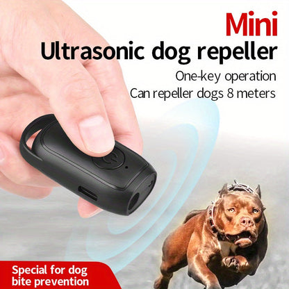 Mini Dog Repeller – USB Rechargeable Anti-Bark Training Device, Portable Pet Trainer to Protect Against Aggressive Dogs
