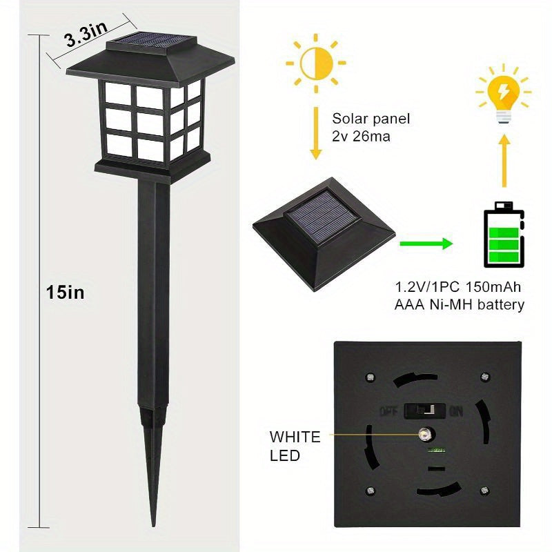 12-Pack LED Solar Pathway Lights – Waterproof Outdoor Garden and Yard Lighting with Warm Glow