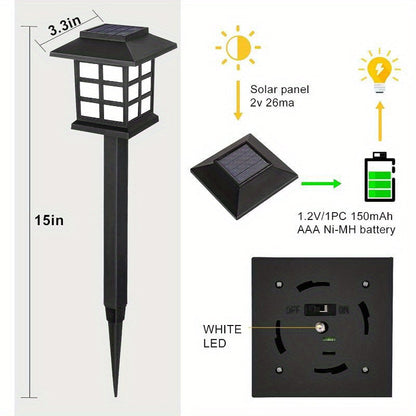 12-Pack LED Solar Pathway Lights – Waterproof Outdoor Garden and Yard Lighting with Warm Glow