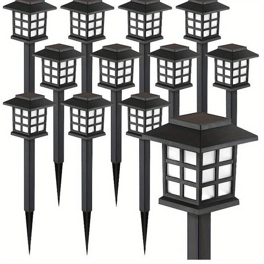 12-Pack LED Solar Pathway Lights – Waterproof Outdoor Garden and Yard Lighting with Warm Glow
