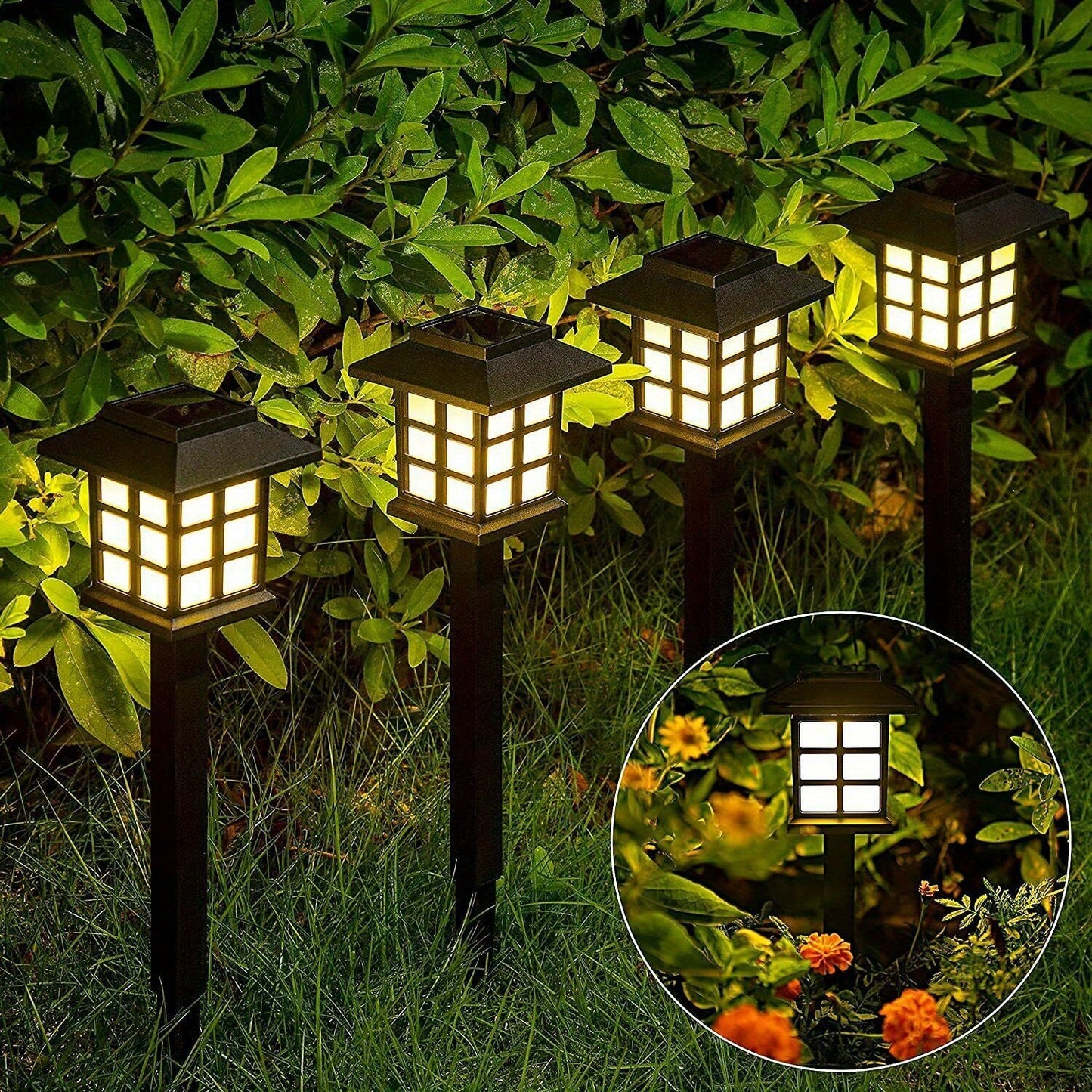 12-Pack LED Solar Pathway Lights – Waterproof Outdoor Garden and Yard Lighting with Warm Glow