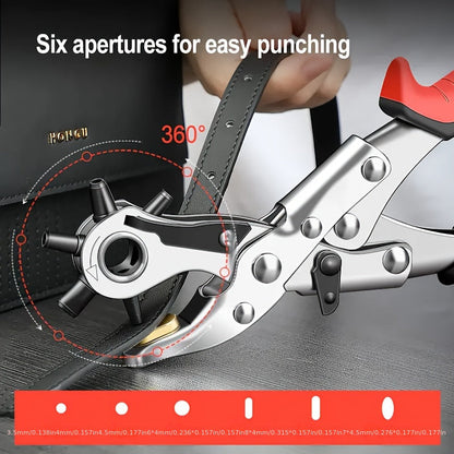 Rotating Belt Punch Pliers – Leather, Watchband, Sewing Machine Tool, Belt Hole & Eyelet Puncher