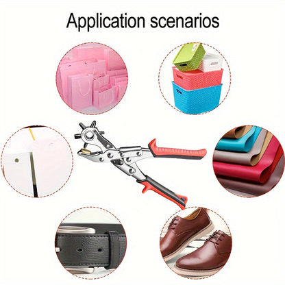 Rotating Belt Punch Pliers – Leather, Watchband, Sewing Machine Tool, Belt Hole & Eyelet Puncher