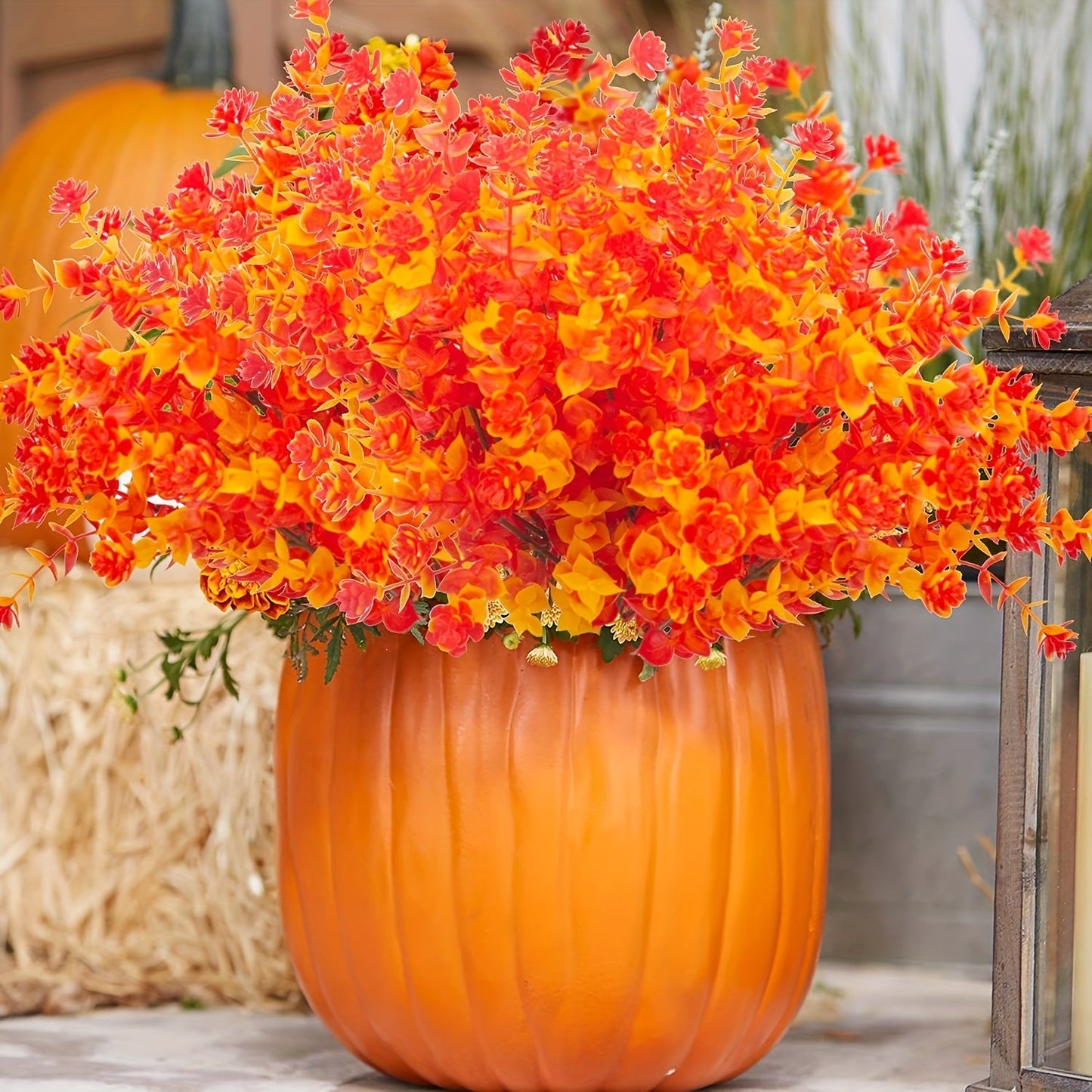 4pcs UV Resistant Artificial Autumn Flowers – Fall Home Decor for Thanksgiving and Holiday Celebrations