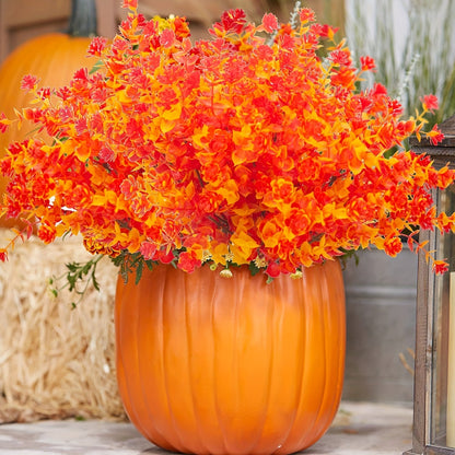 4pcs UV Resistant Artificial Autumn Flowers – Fall Home Decor for Thanksgiving and Holiday Celebrations