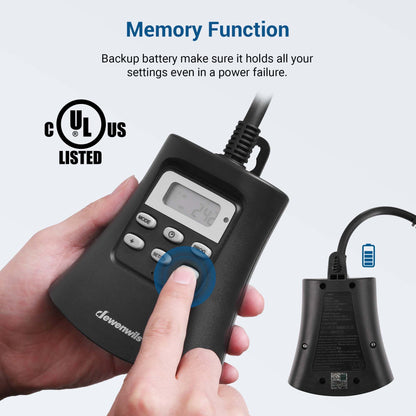 7 Day Programmable Outdoor Digital Light Timer Plug - Weather-Resistant with 3 Grounded Outlets, Energy-Efficient for Patio, Garden, and Seasonal Lighting