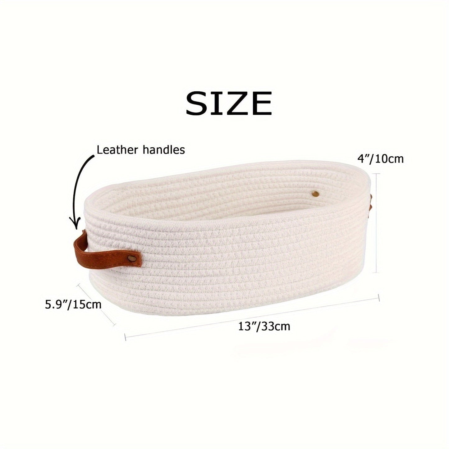 Versatile Woven Storage Basket with Dual Handles – Ideal for Desk Organization & Bathroom Essentials