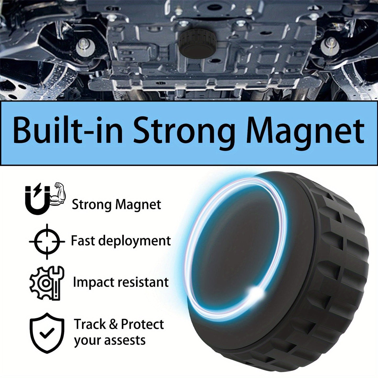 Magnetic AirTag Holder Case – Shockproof, Water-Resistant Protective Cover with Secure Magnet for Apple AirTag – Includes Stickers, Battery Not Included