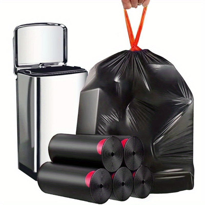 Extra-Large 35 Gallon Heavy-Duty Black Trash Bags - Ideal for Home, Hotel, Supermarket Use, Perfect for Leaves and Garbage
