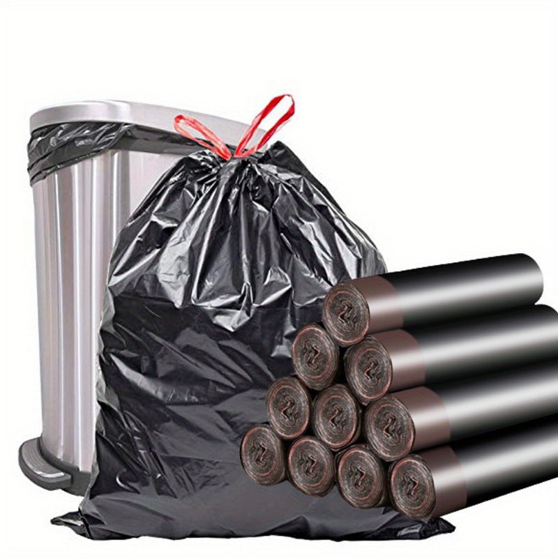 Extra-Large 35 Gallon Heavy-Duty Black Trash Bags - Ideal for Home, Hotel, Supermarket Use, Perfect for Leaves and Garbage