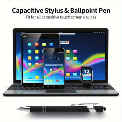 Customizable Metal Ballpoint Pens with Stylus – 8/16/24pcs Sets, Smooth Writing, Medium Point, Retractable – Ideal for Office, School, Journaling and Art Projects