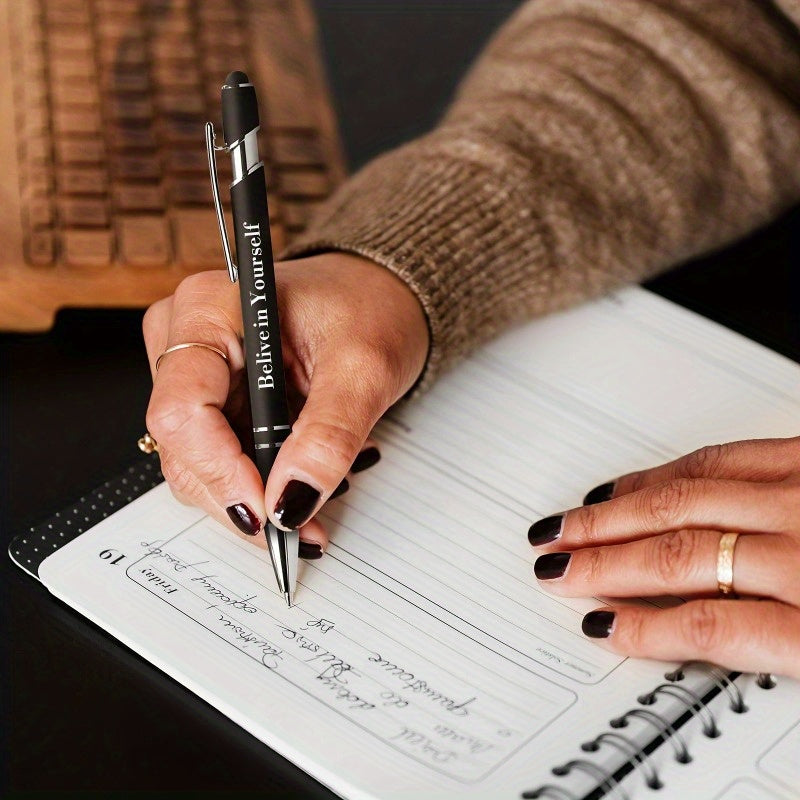 Customizable Metal Ballpoint Pens with Stylus – 8/16/24pcs Sets, Smooth Writing, Medium Point, Retractable – Ideal for Office, School, Journaling and Art Projects