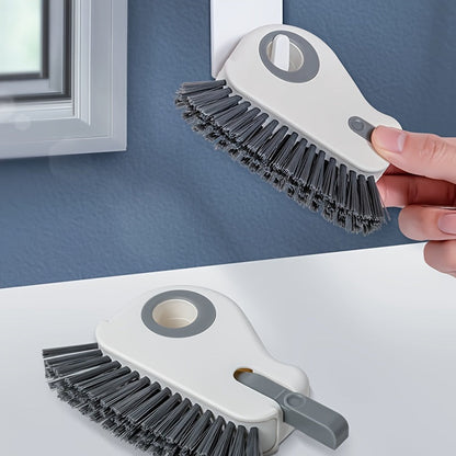 2 in 1 Window Track and Grout Cleaning Brush - Hard Bristle Handheld Cleaner for Sliding Door Tracks, Window Sills, and Seals - Durable Plastic Manual Tool
