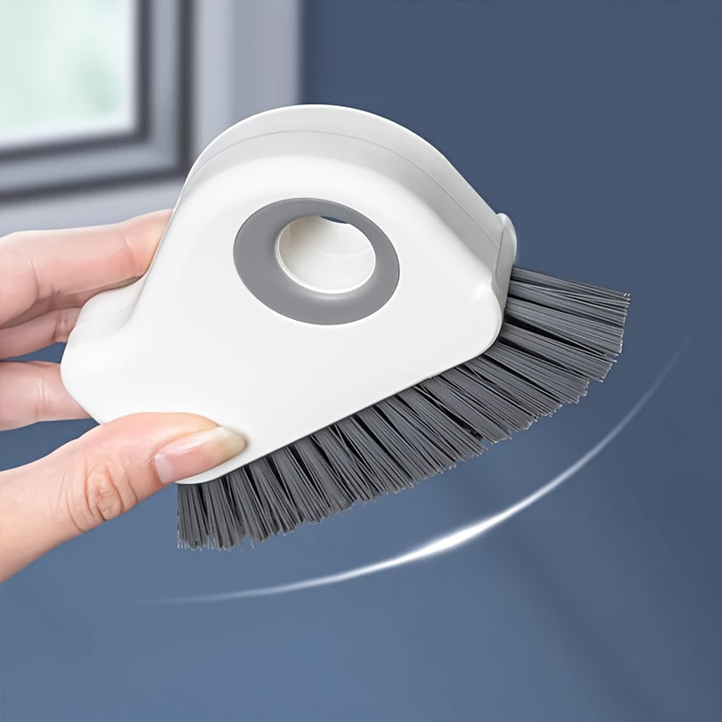 2 in 1 Window Track and Grout Cleaning Brush - Hard Bristle Handheld Cleaner for Sliding Door Tracks, Window Sills, and Seals - Durable Plastic Manual Tool