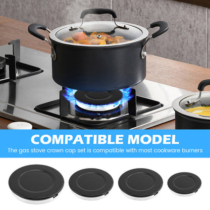 4 Piece Range Burner Covers - Gas Stove Replacement Parts for Portable Cooktops
