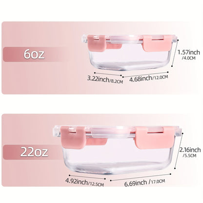 24-Piece Borosilicate Glass Food Storage Containers – 12 Lids and 12 Bowls with Airtight Lids, Microwave and Dishwasher Safe, Ideal for Meal Prep and Lunches
