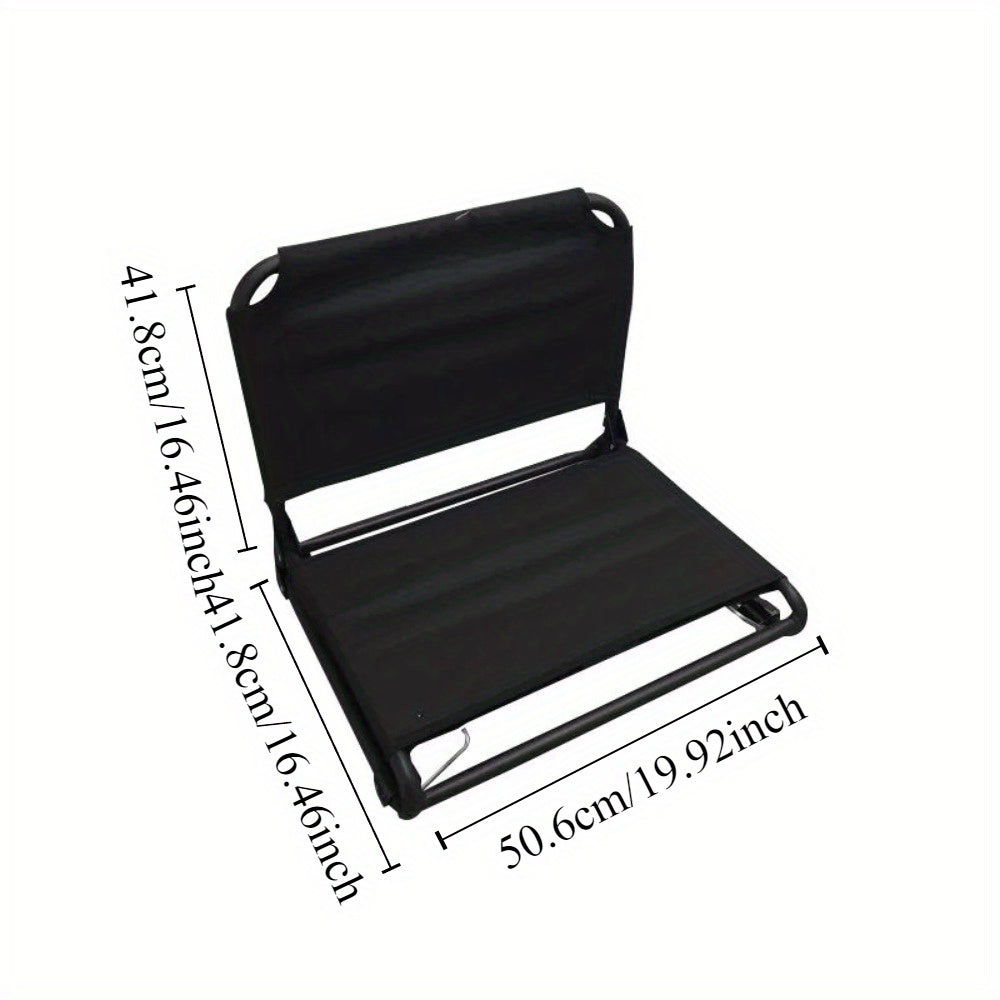 Extra Wide Stadium Seat with Hooks – Comfortable Black Seat for Sports Events