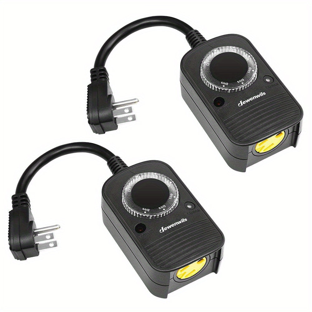 DEWENWILS 2 Pack Dusk to Dawn Sensor Outdoor Timer with Electrical Outlet