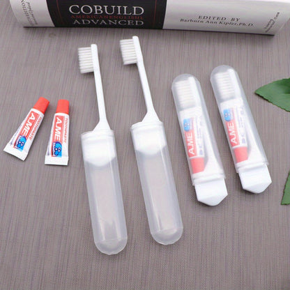 6-Pack Portable Folding Toothbrushes - Soft Bristles, Compact Design for Easy Storage, Ideal for Adults, Travel, and Camping