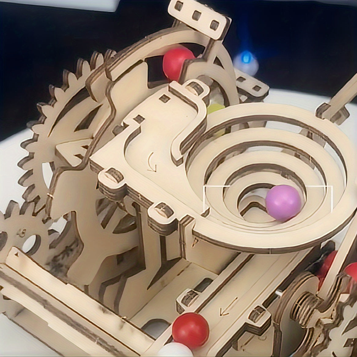 Colorful Acrylic Track Roller Ball Puzzle - Motor-Driven Educational Toy with Reciprocating Motion, Ideal for Ages 8+, Batteries Not Included, Perfect for Creativity and Learning