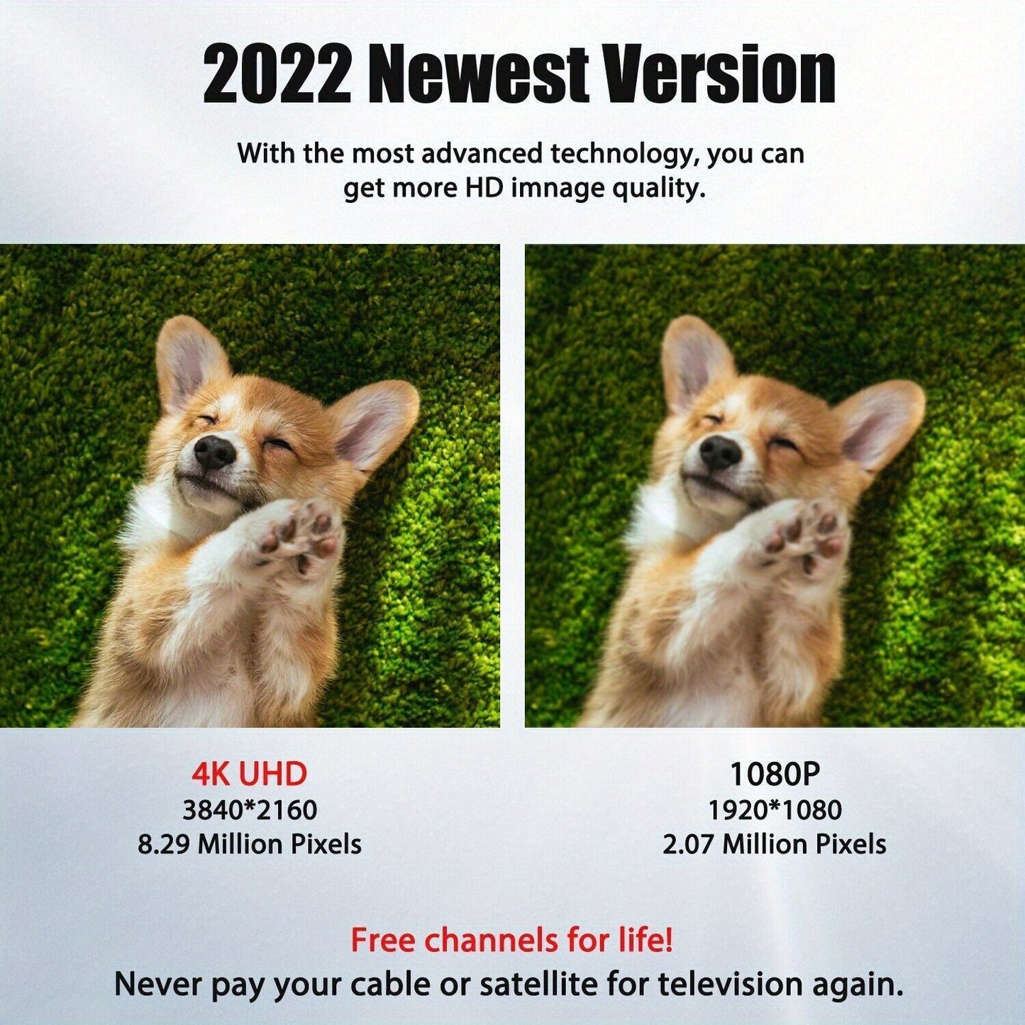 6000-Mile Outdoor TV Antenna – Digital HDTV 4K Amplified, Long Range 360° UHF, VHF & FM Reception