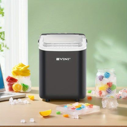 Portable Ice Machine – 9 Cubes in 6 Minutes, 26.5 Lbs Daily, Self-Cleaning, Includes Scoop and Basket, Two Bullet Ice Sizes, Ideal for Home, Office, Parties, Camping